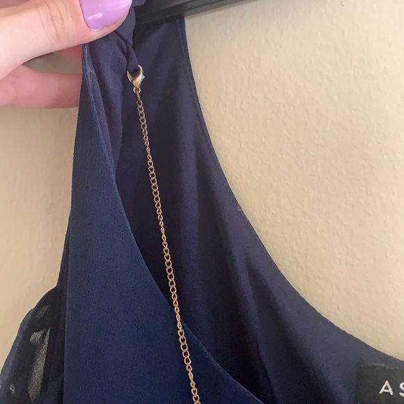 As u Wish Navy Dress with Necklace Size Small - Picture 3 of 5